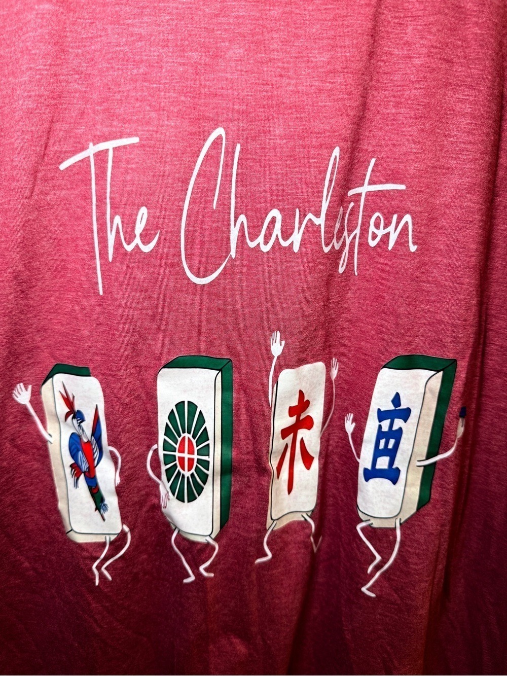 The Charleston Mahjong Dancing Tiles Graphic Tee Large - Picture 3 of 4